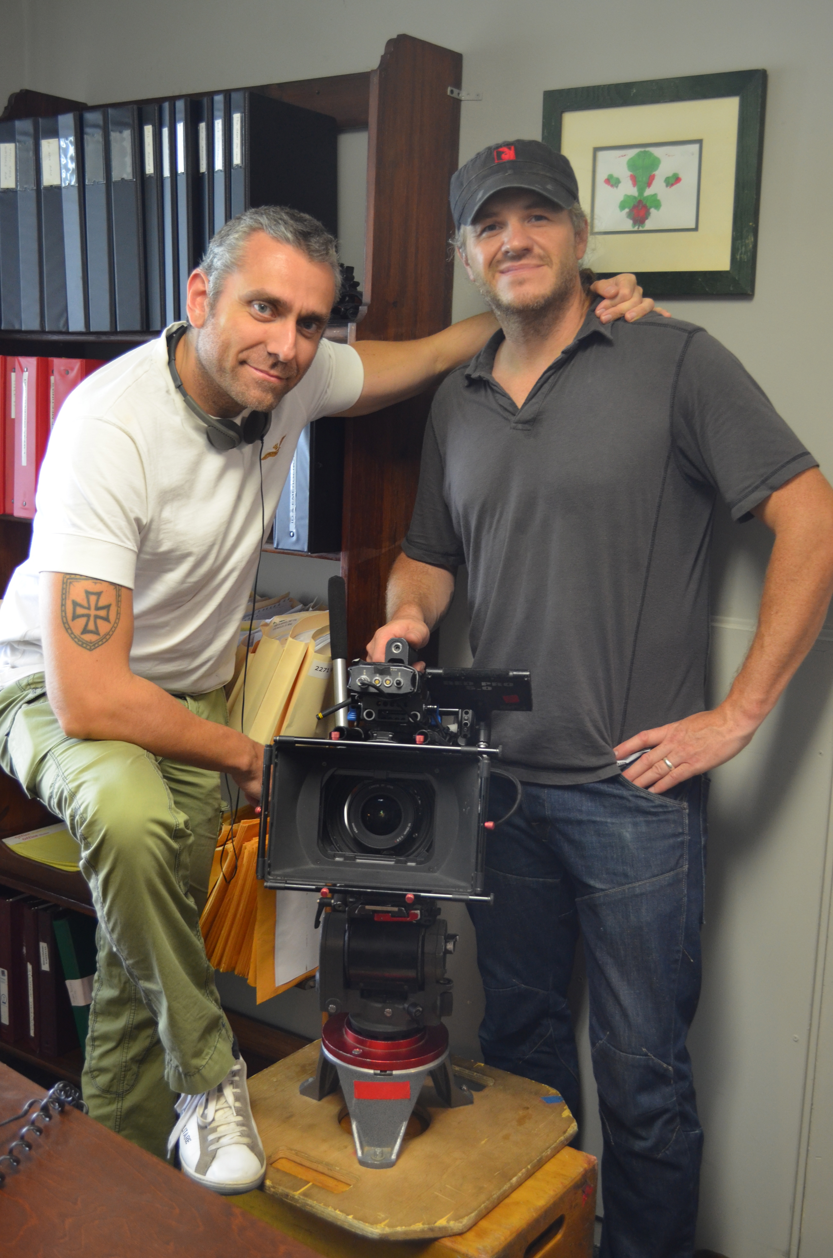 Director Max Leonida and D.P. Thor Wixom on the set of the feature film 