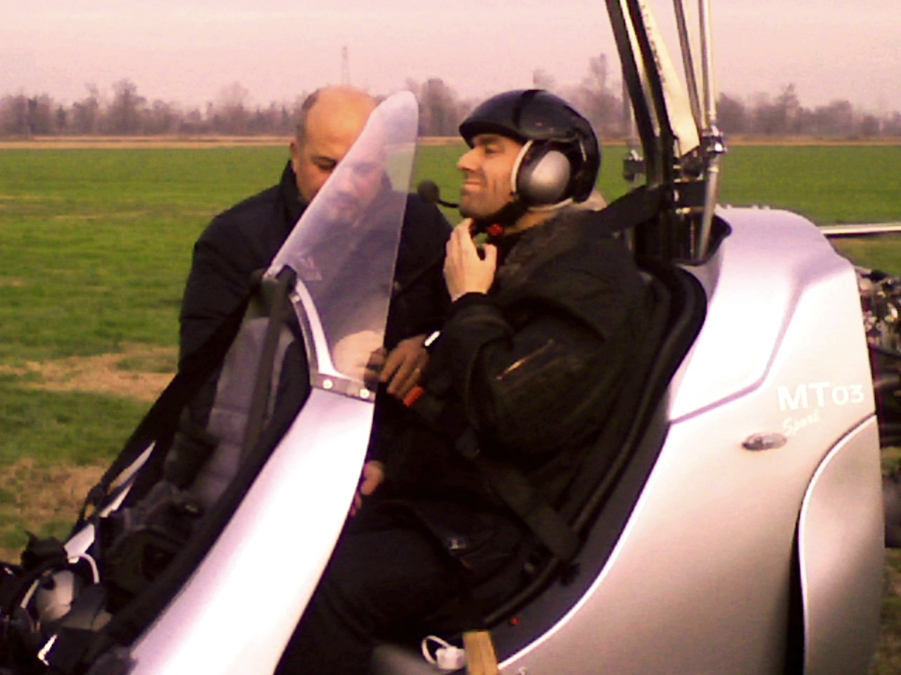 movie director Max Leonida, during an helicopter shooting for the feature film 