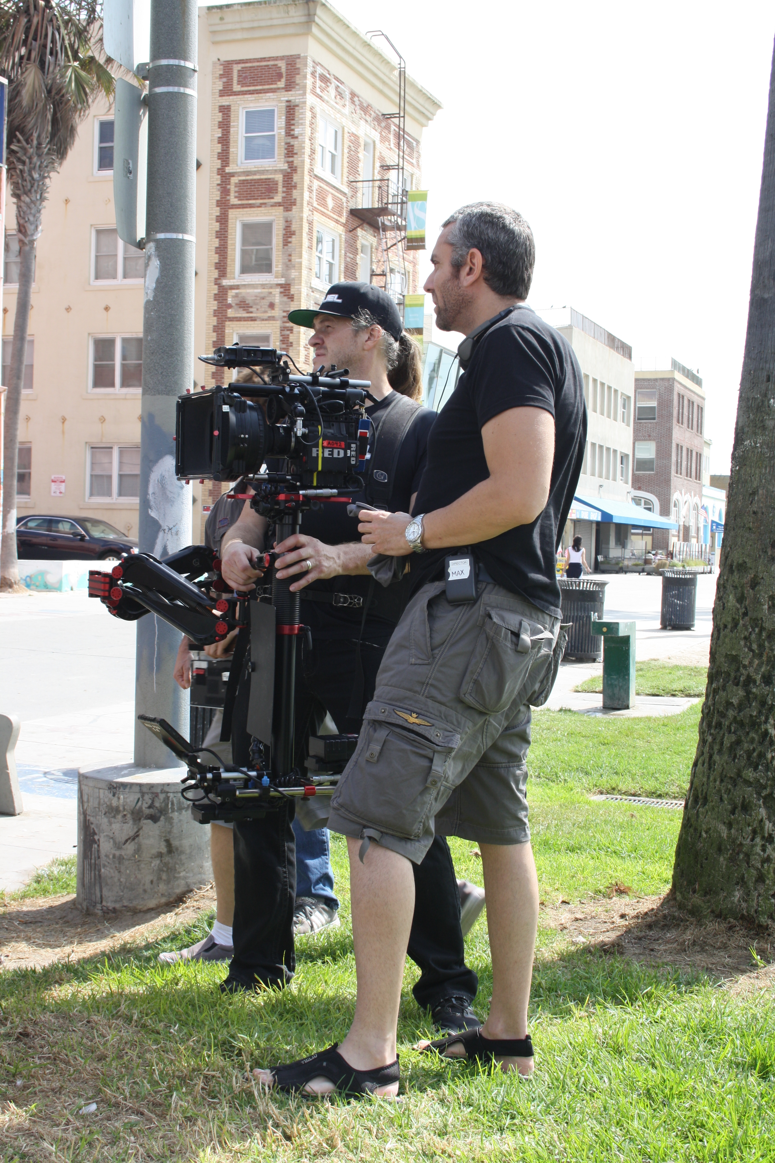 D.P. and cinematographer Thor Wixom with director Max Leonida on the set of 