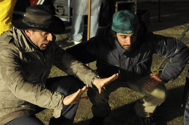 Max Leonida with camera operator Christian Manna during the nightshoot of Backward