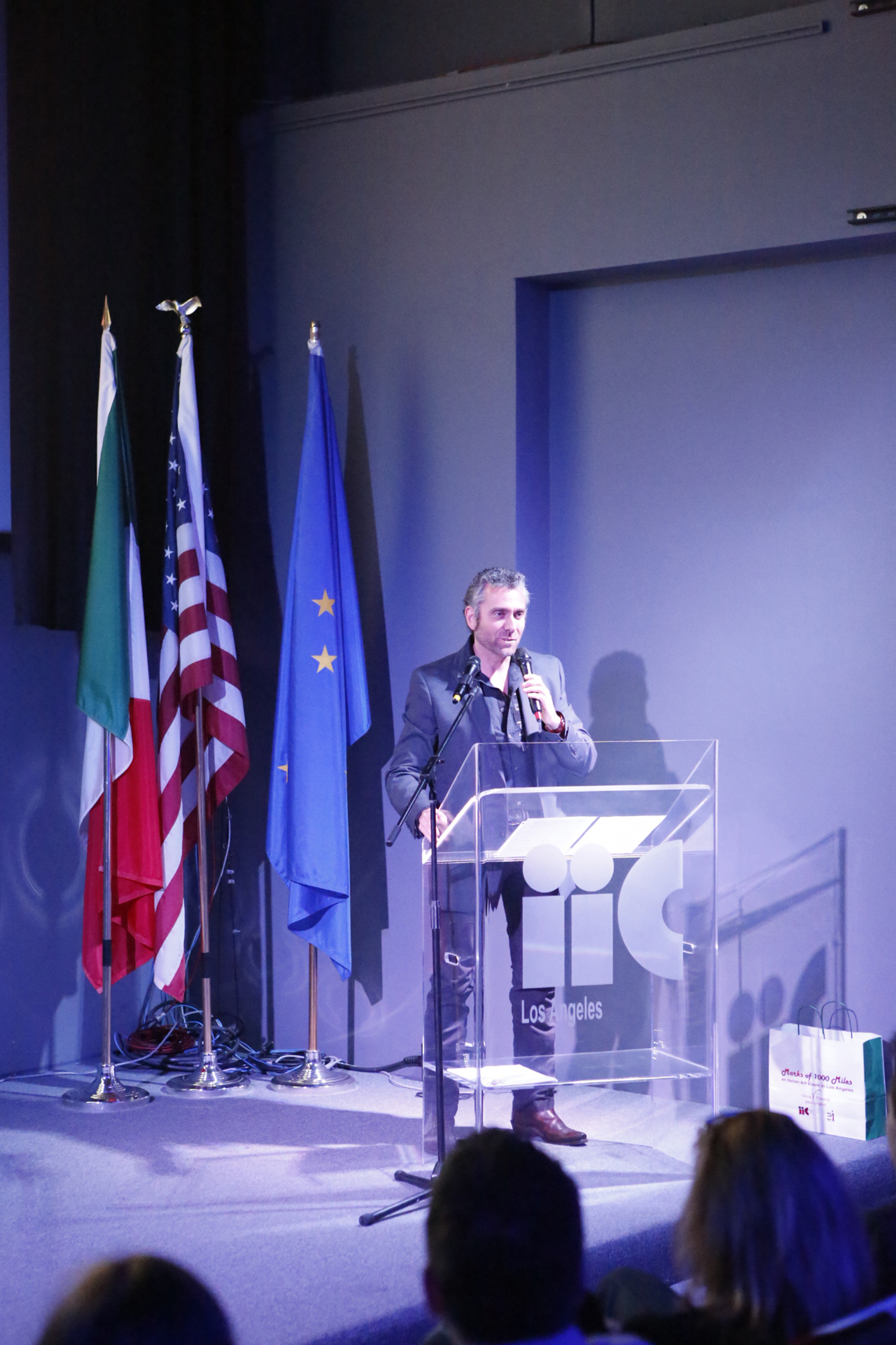 Max Leonida, during his speech at the Italian Cultural Institute of L.A.