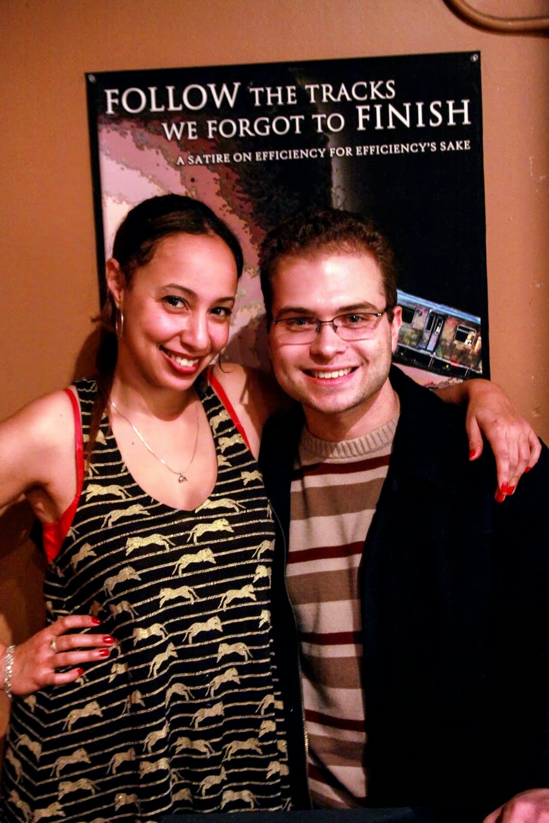 Rachelle Casseus and Barry Germansky at the Off-Off-Broadway premiere of Follow the Tracks We Forgot to Finish (2013).