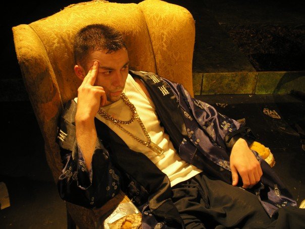 Damien Ashley as drug lord 'Virgil' in production of 'Valediction' .Dir. Alex Hughes, Writer's Eddie Rainbow and Ashley Day