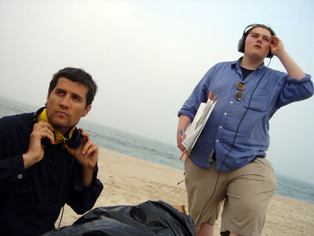 Frederic Haubrich (Director), Jordan Roettele (Script Supervisor) on the set of Tomorrow is Today.