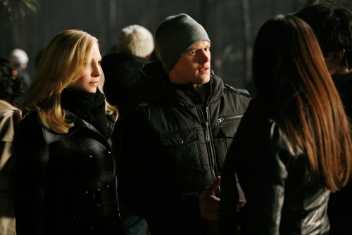 Still of Zach Roerig, Candice King and Nina Dobrev in Vampyro dienorasciai (2009)