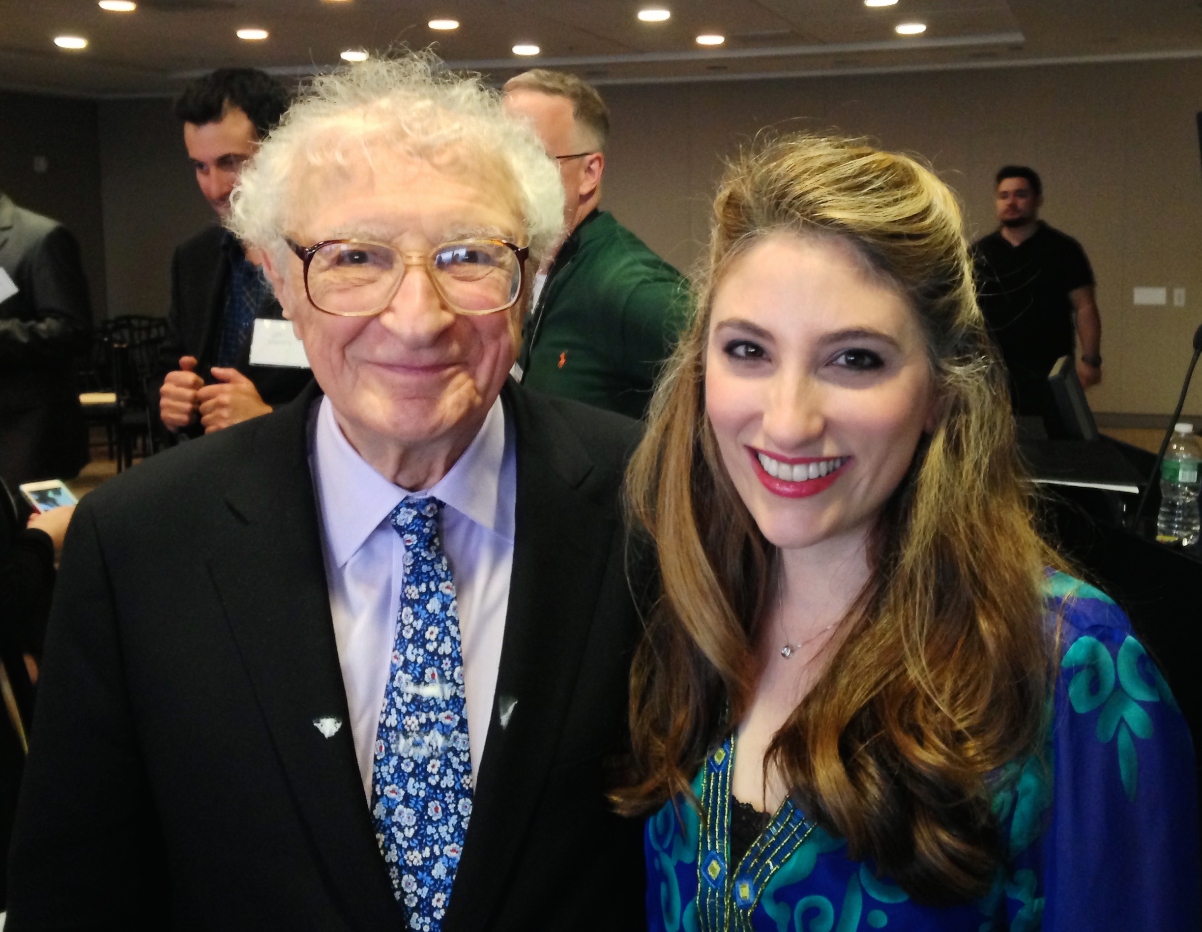 With Sheldon Harnick, the lyricist of FIDDLER ON THE ROOF, at a celebration for his 90th birthday, where I sang, 