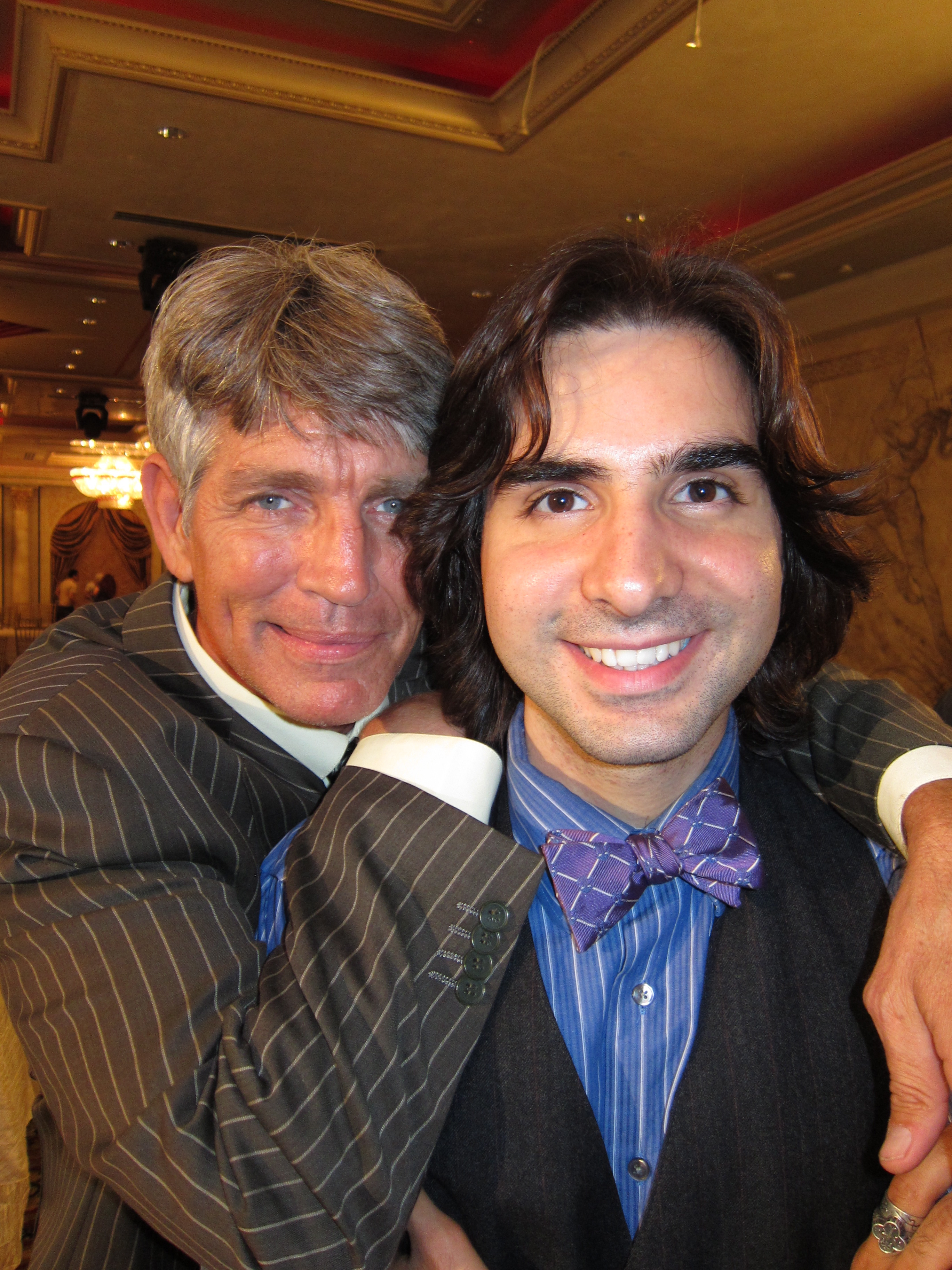 with Eric Roberts on a set of 