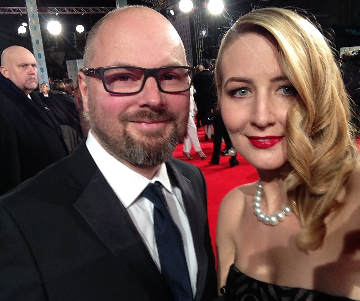 Jacqueline Purkess with Partner Andrew Lockley at the BAFTAs 2015