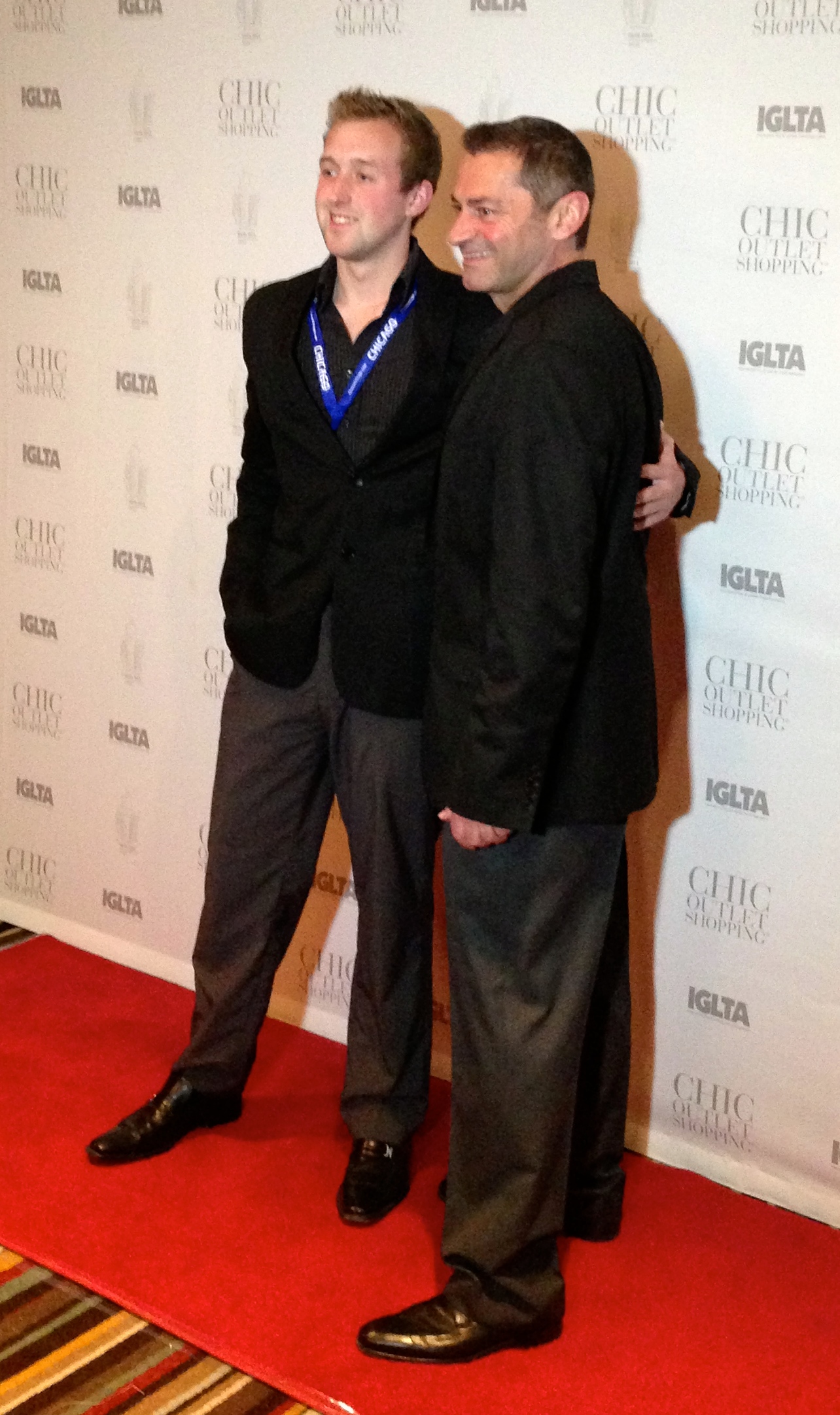 On the 'red carpet' with partner Jonathan Gatz.