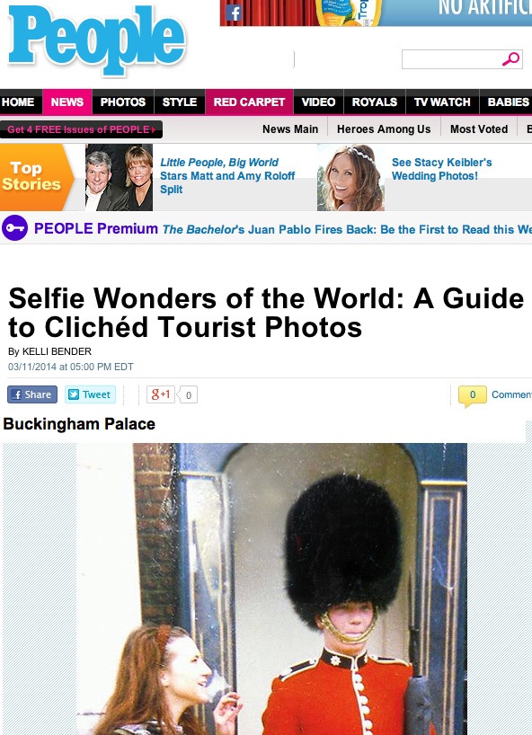 Comedian Rosie Rebel makes the Royal Guard Laugh. The photo was published in People Magazine!