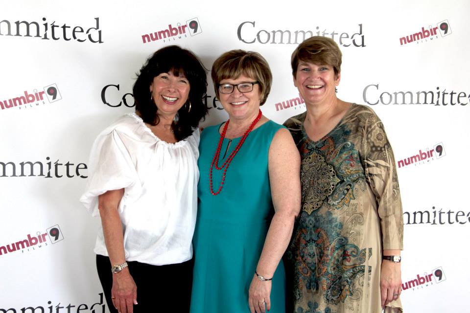At the red carpet event for Committed, with Diedre LaMonte and LizAnne Keigley.