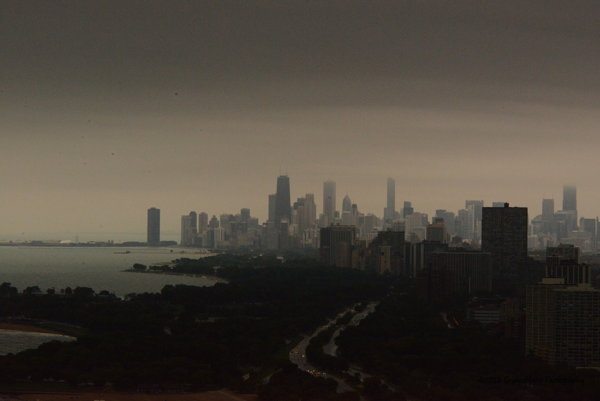 Chicago skyline in the film 