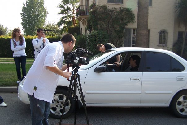 Aloyan behind camera, on the set of Dark Eyes (2010).