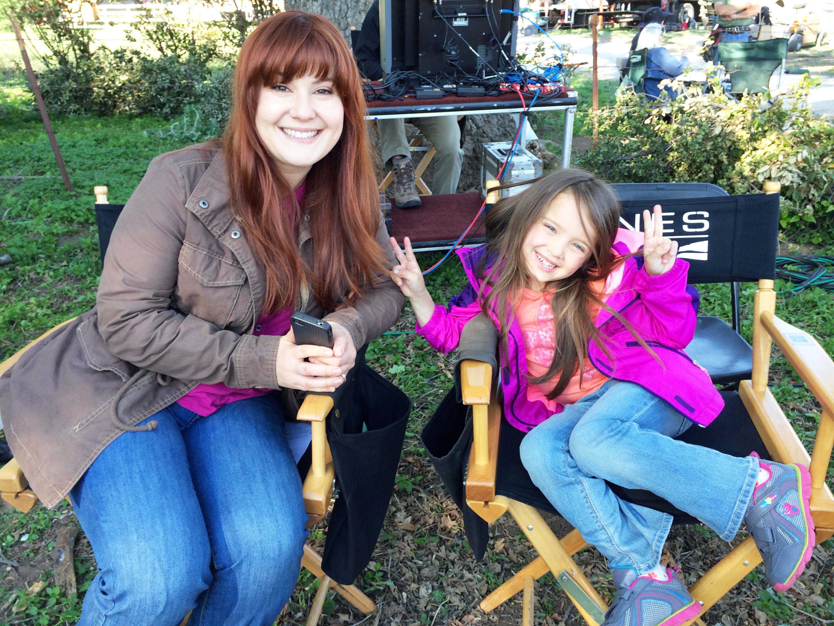 On set for her Guest Starring Role on Bones with her pretend mommy, the very talented Stefanie Black.