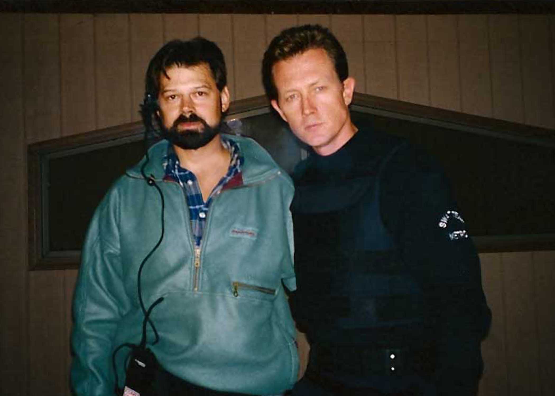 Stephen R. Campanella and Robert Patrick on the set of Counter Force, aka Rogue Force, aka Renegade Force