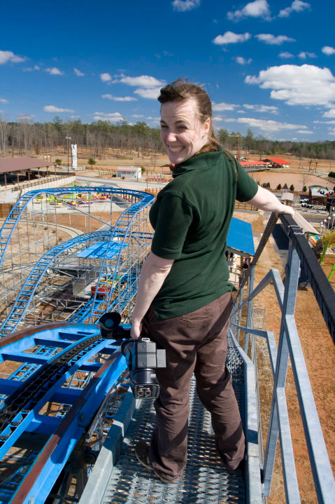 Filming on top of a Roller Coaster!