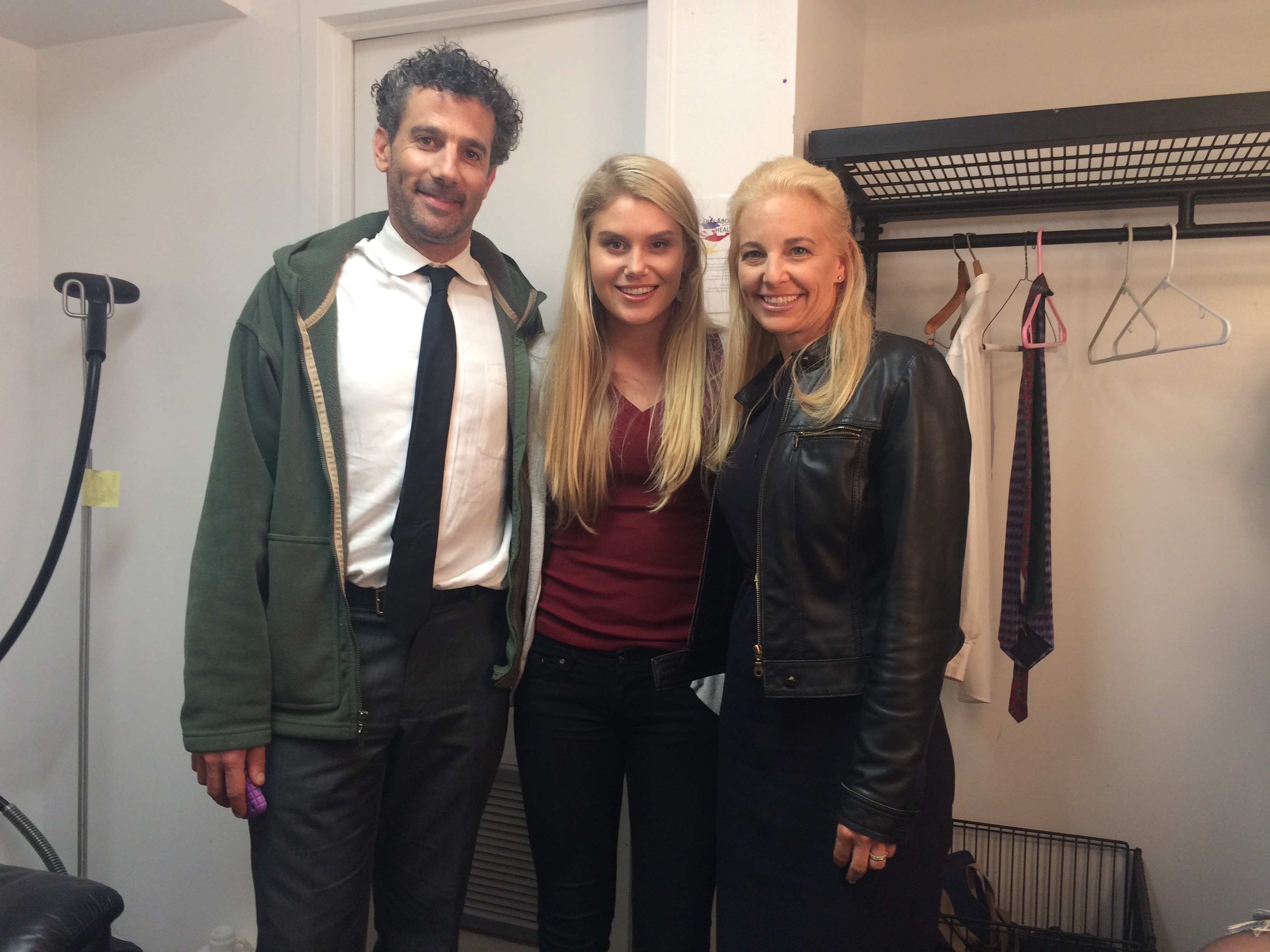 Natalie Sharp with Jill Stanley and Thomas Shane on set of 
