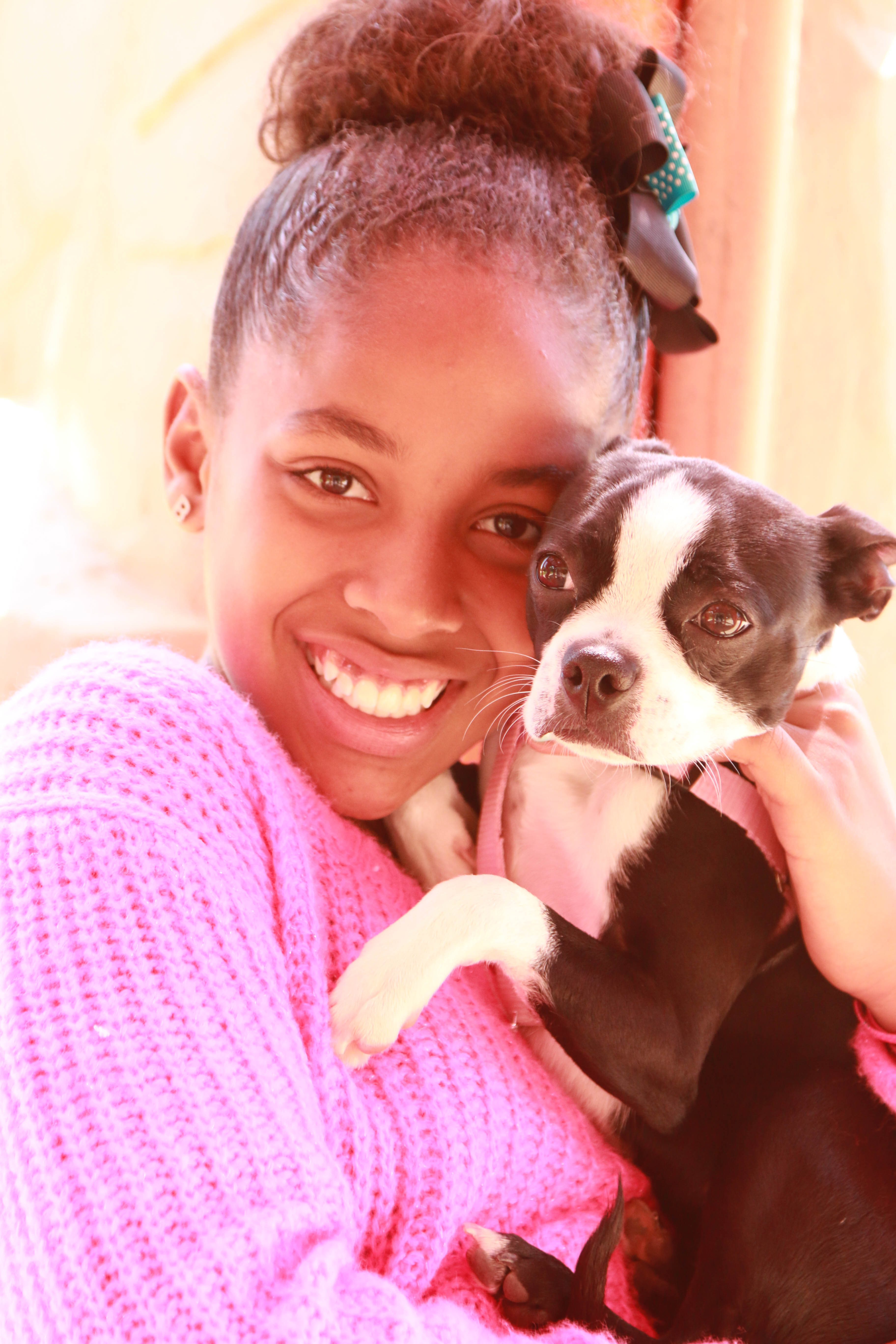 My daughter Breanna (12) and my Boston Terrier, Nala.