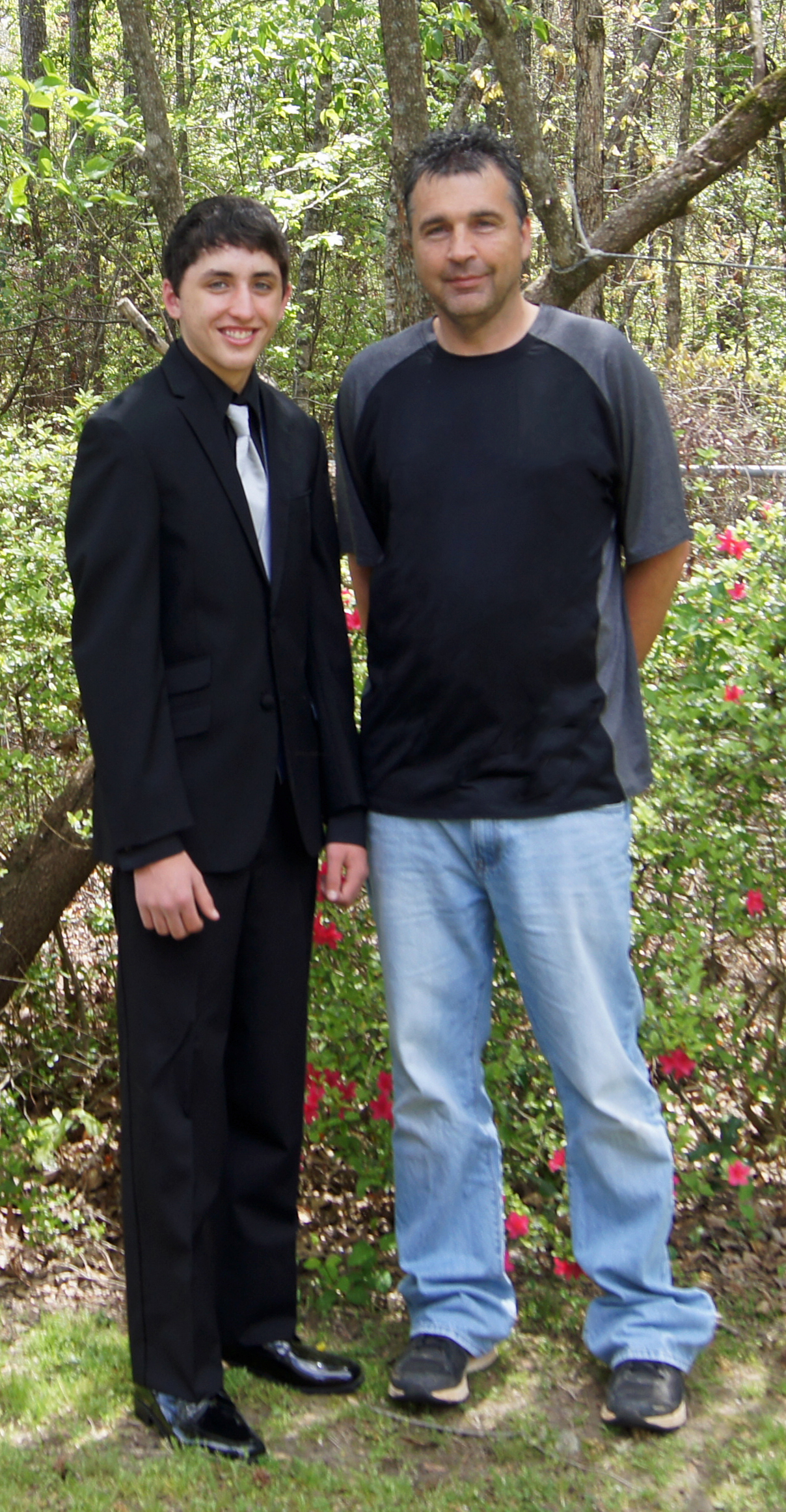 Glynn and his son Blayke before Blayke's ninth grade prom.