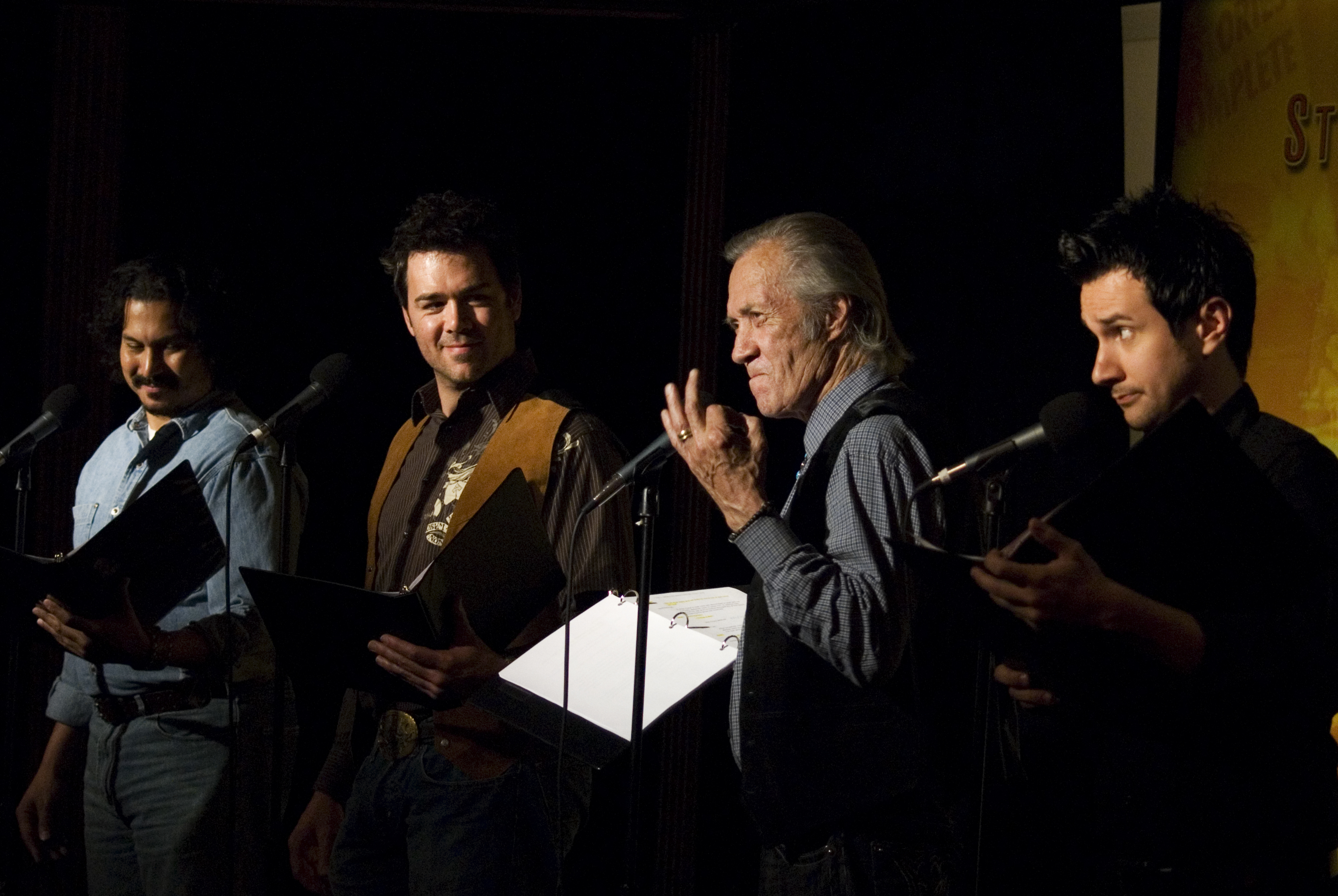 Performing live with David Carradine, Lee Burns, and Josh Robert Thompson.