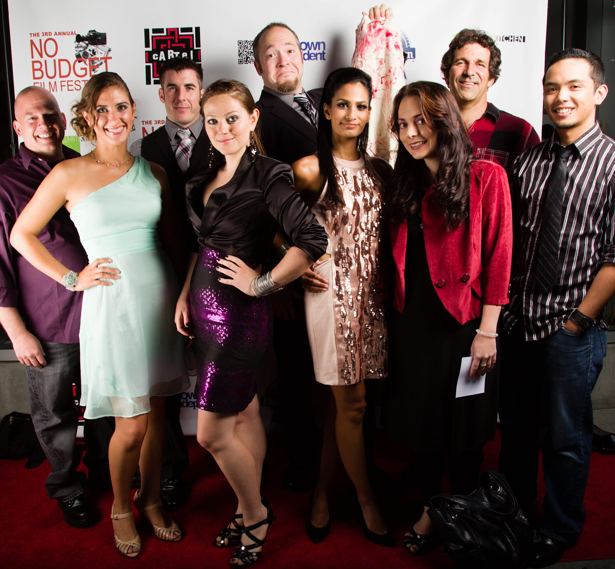 'Only the Smart Survive' cast and crew on the red carpet for the No Budget Film Festival