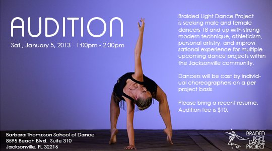 Advertisement for Braided Light Dance Project