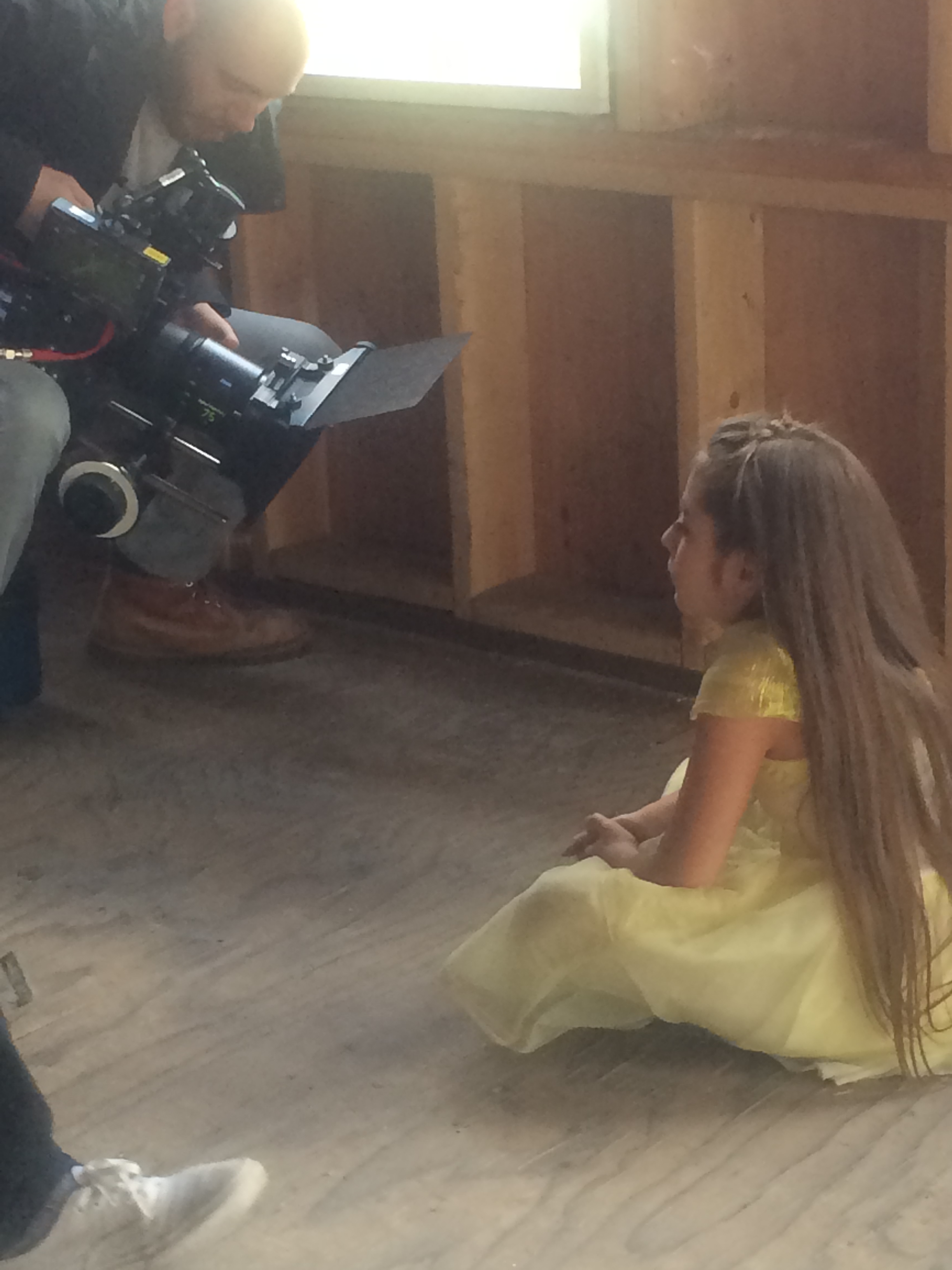 Gracie on set of her music video 