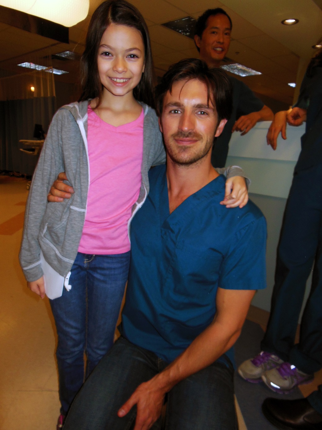 Nikki and Eoin Macken on set of The Night Shift 2013