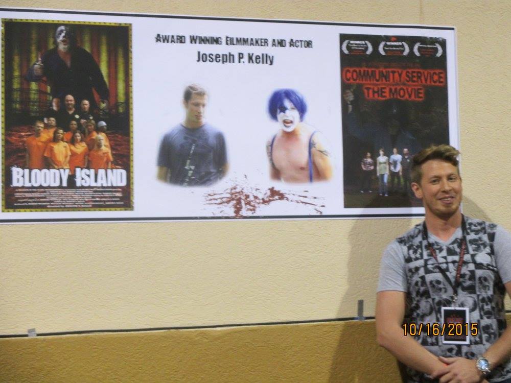 Joseph Kelly at Fright Night 2015, taking in 2nd for Bloody Island, best horror comedy feature film, out of 1200 films.