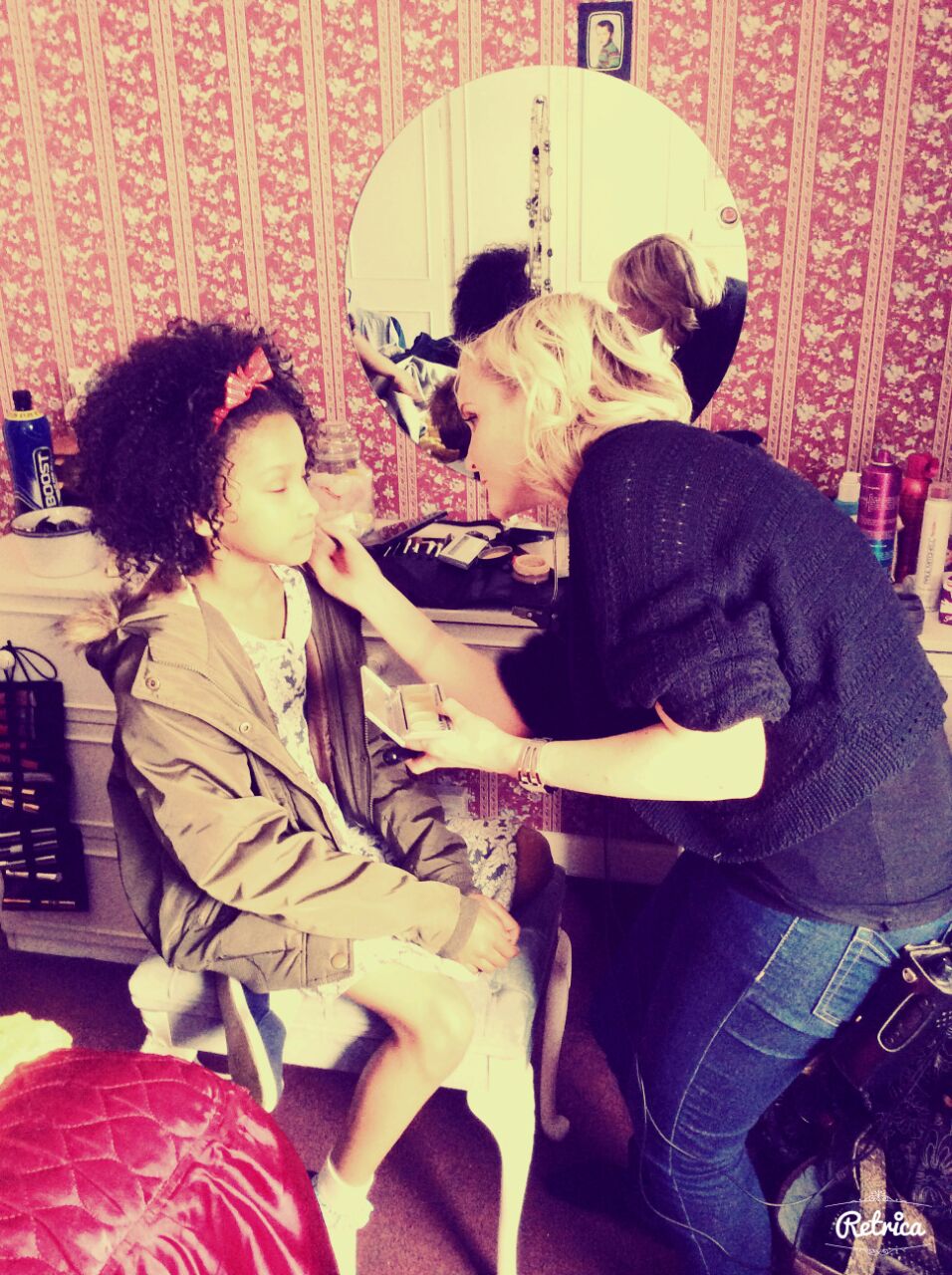 Sennia Nanua in make-up on the set of Beverley. Make-up artist Rebecca Yeates, April 2014.