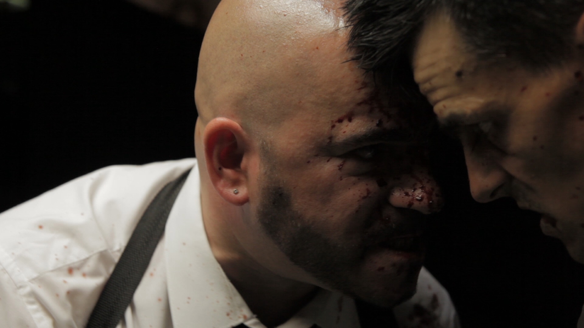 A gripping scene with co actor Marcus Langford