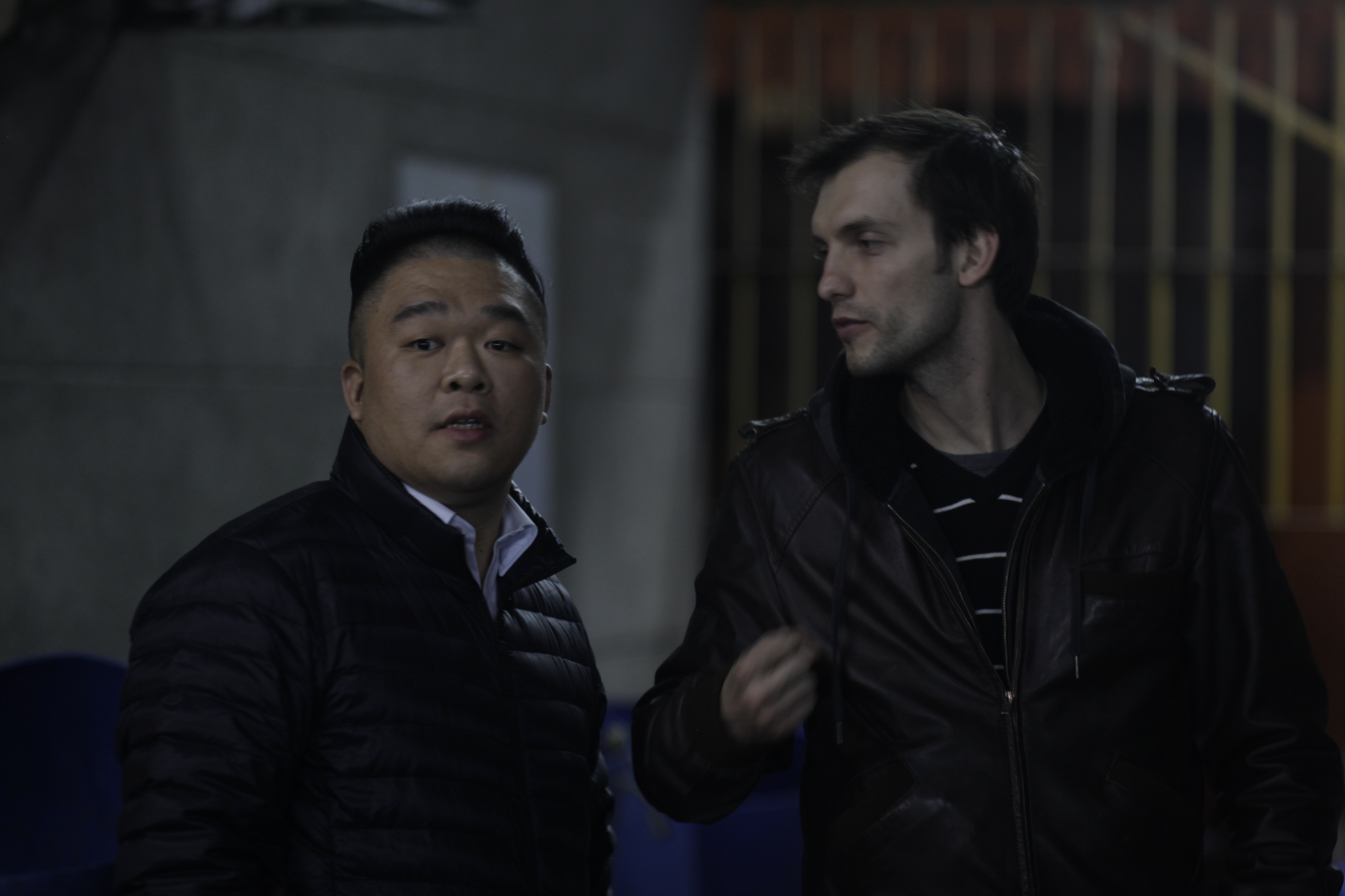 Aeson Lei and Maxim Bessmertny On the set of Tricycle Thief.