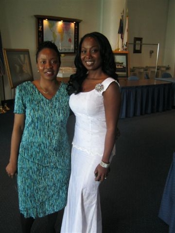 Patricia Ngozi Ayinde, wife of Actor David Olawale Ayinde with a actor friend (Makeda Tene)at the reception of Faith Dome Crenshaw Christian Centre, Los Angeles, California