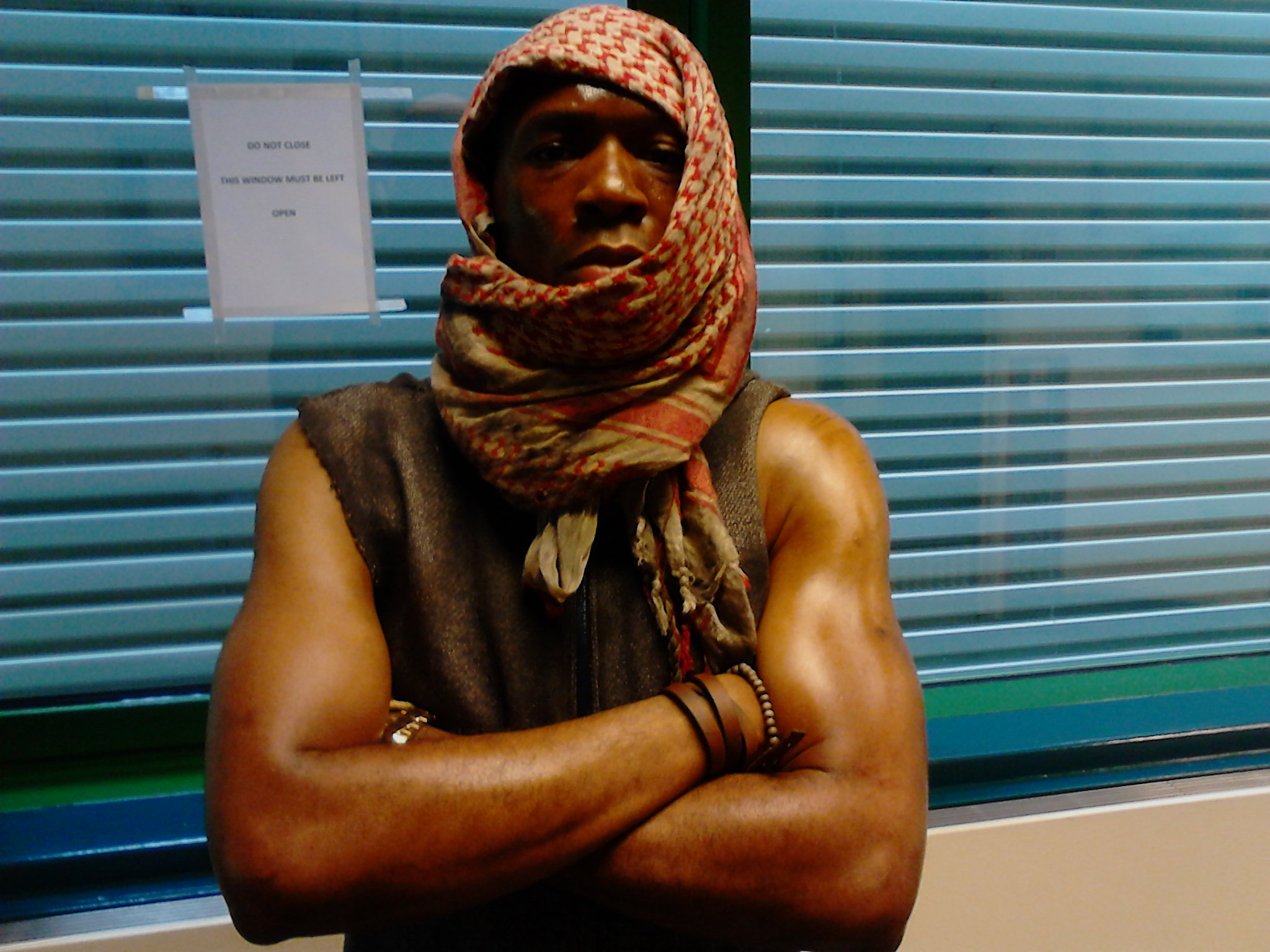 David Olawale Ayinde, Actor on film set as Somalian Ship Worker in Avengers 2 Movie