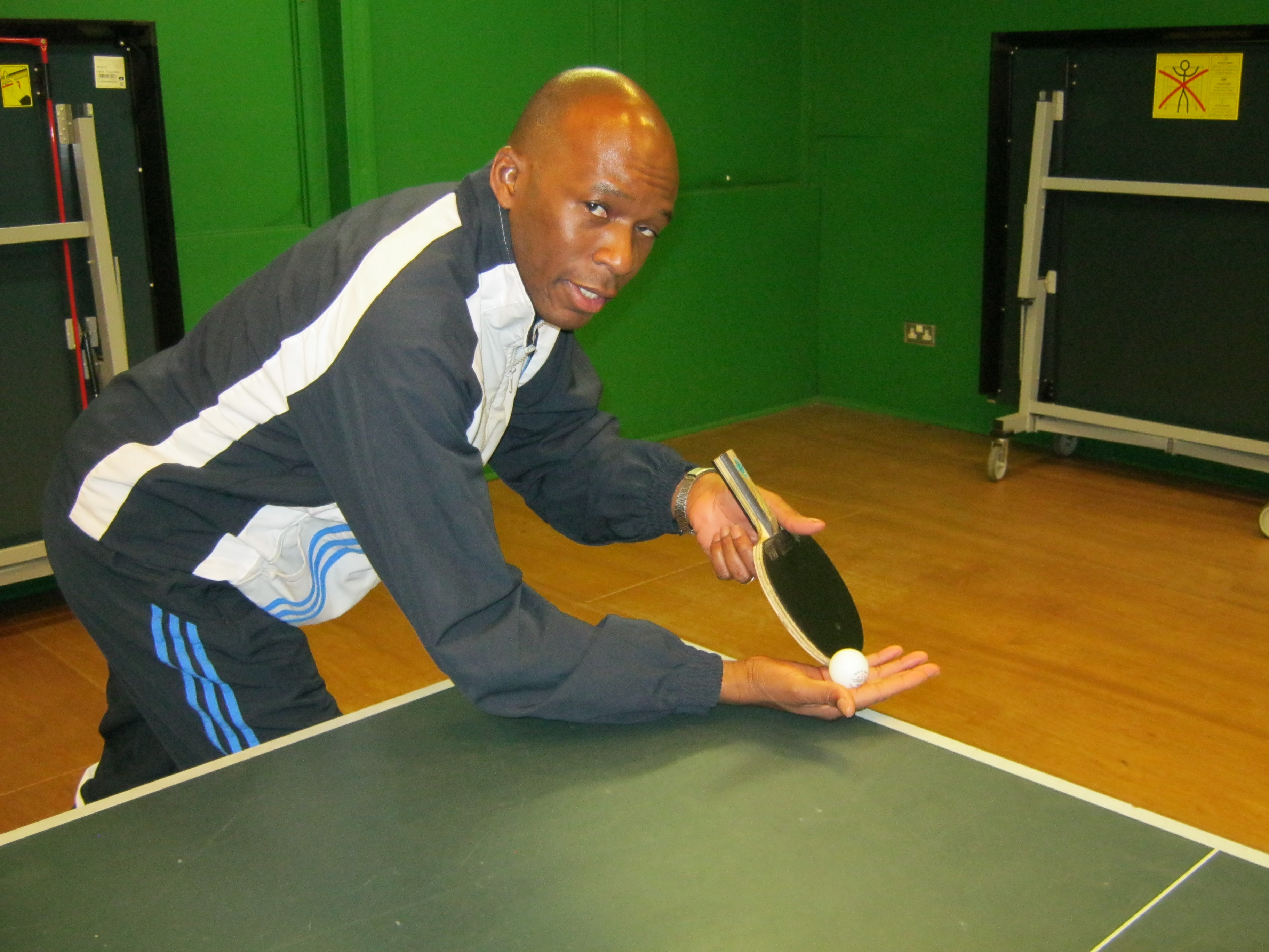 David Olawale Actor, promoting Table Tennis at a club in London, UK