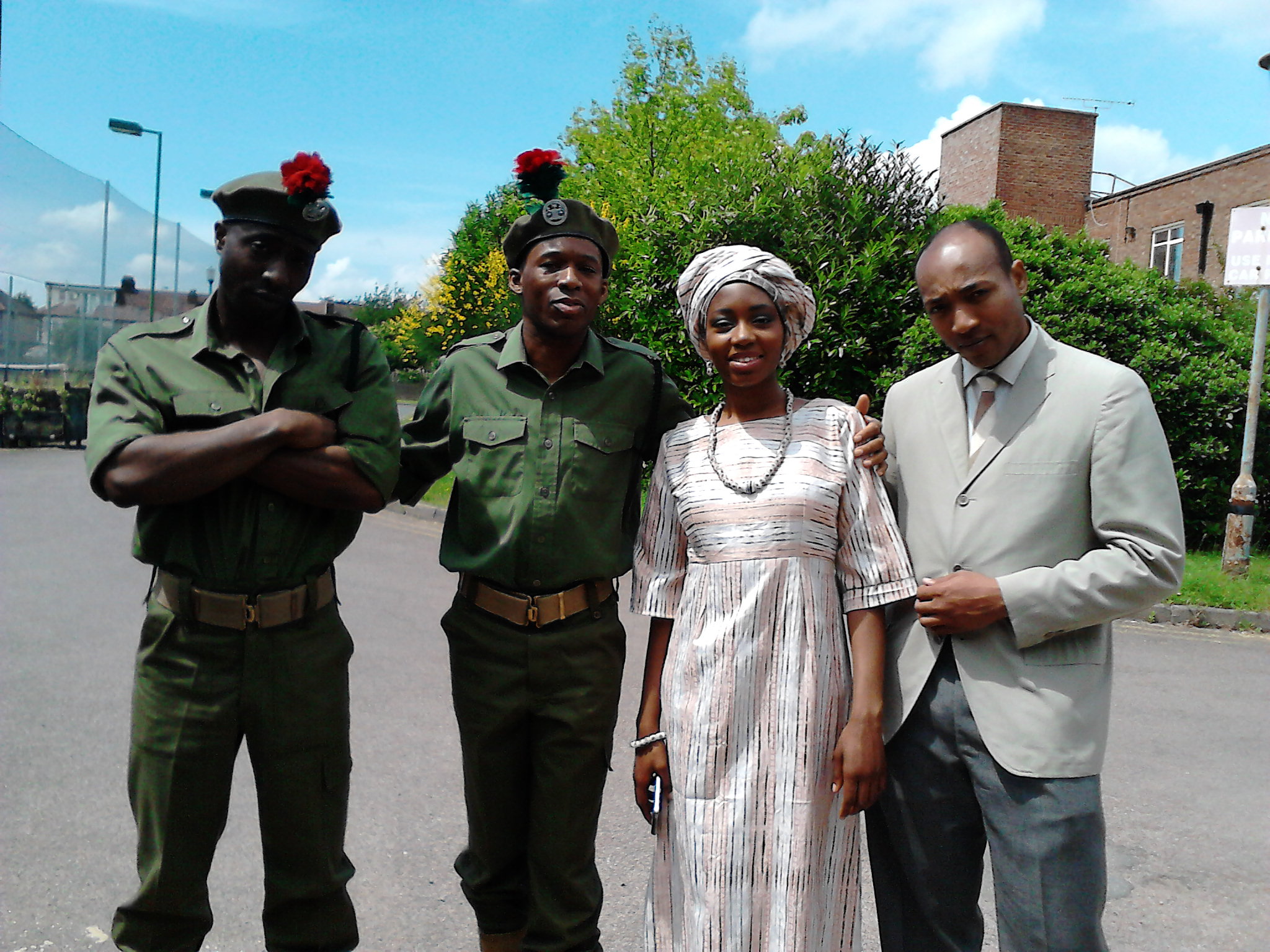 David Olawale Ayinde on set of film LEGEND with some fellow actors, starring with Actor Tom Hardy