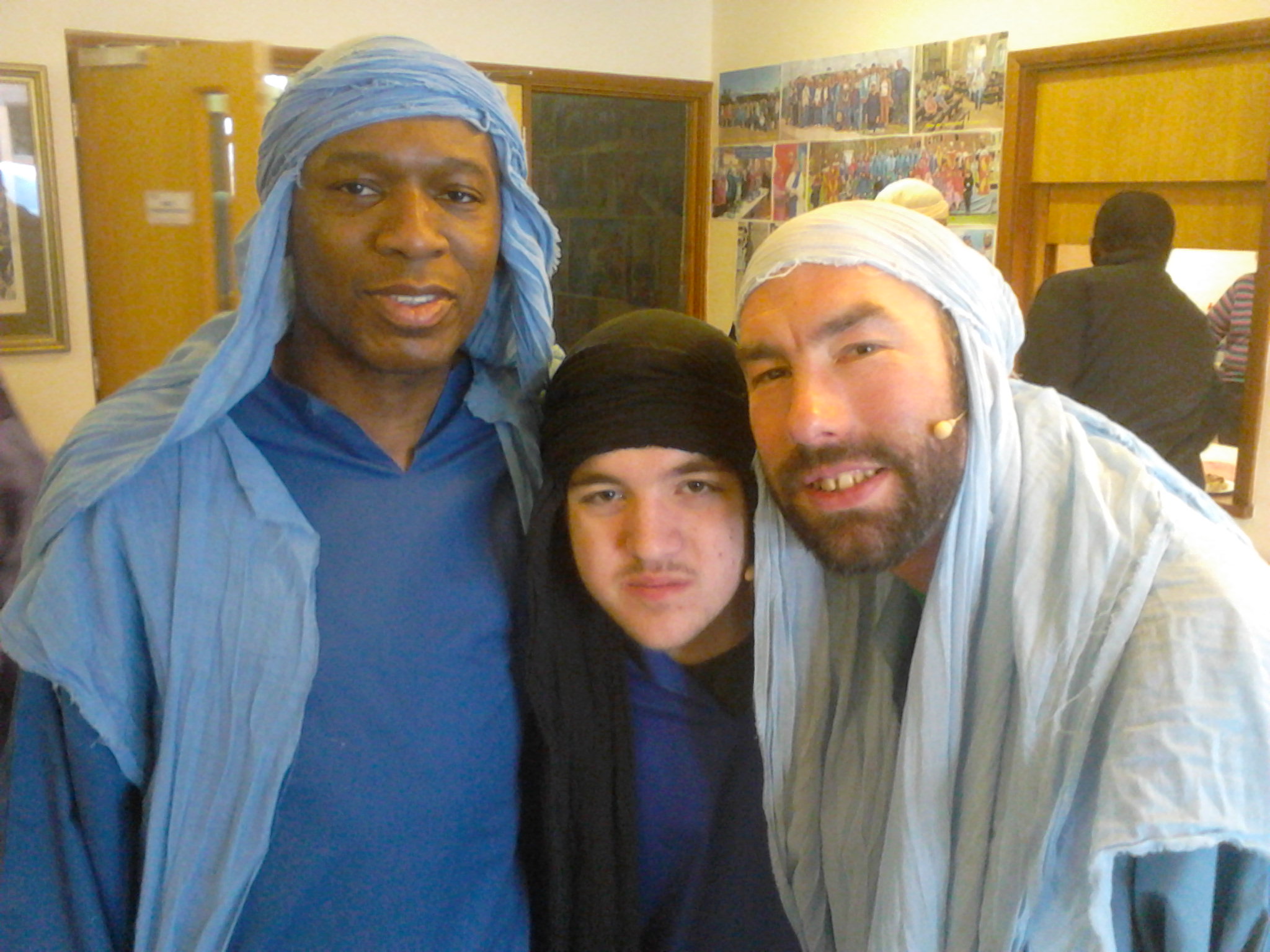 David Olawale Ayinde, Actor with two fellow cast member actors from the Play - The Passion of Jesus Christ 2015