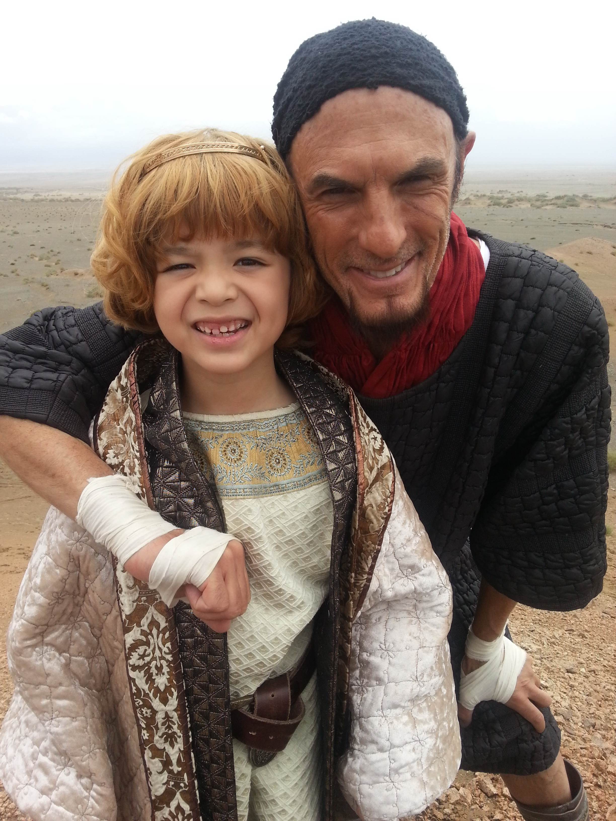 Jozef Waite & Ned Bellamy filming Dragon Blade, on location in the Gobi Desert. June 2014.