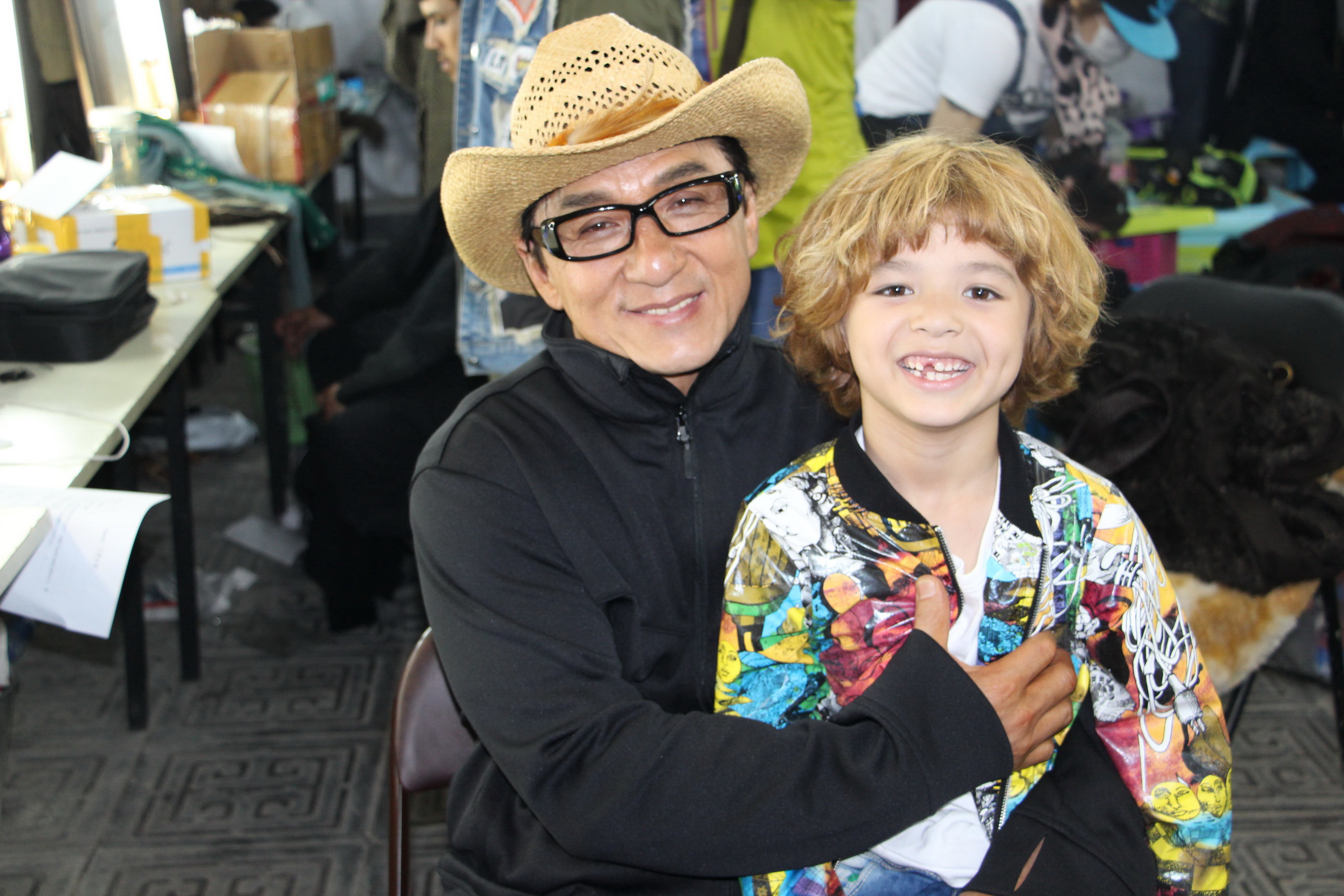 Jozef Waite & Jackie Chan on the set of Dragon Blade. May 2014.