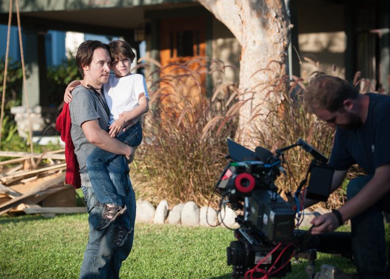 Zachary Rifkin with Eric Reeve on the set of Mighty Benjamin Little.