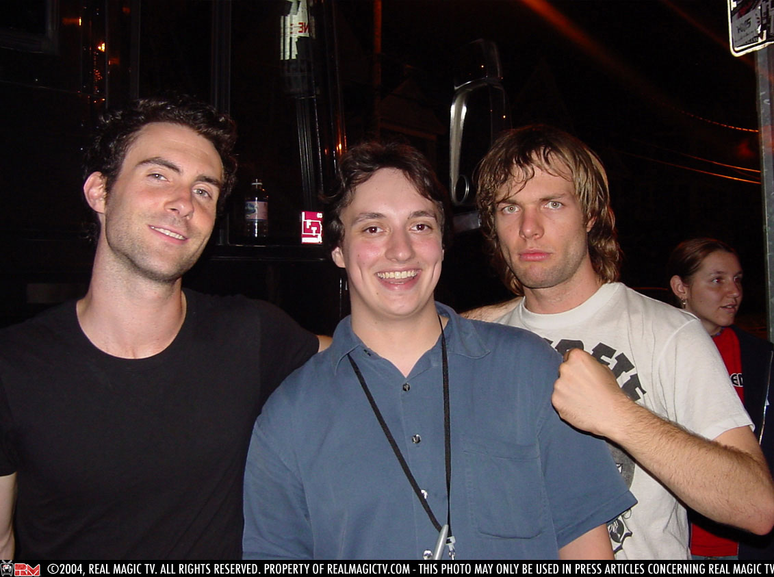 Jonathan Real with Adam Levine and Mickey Madden (Maroon 5).
