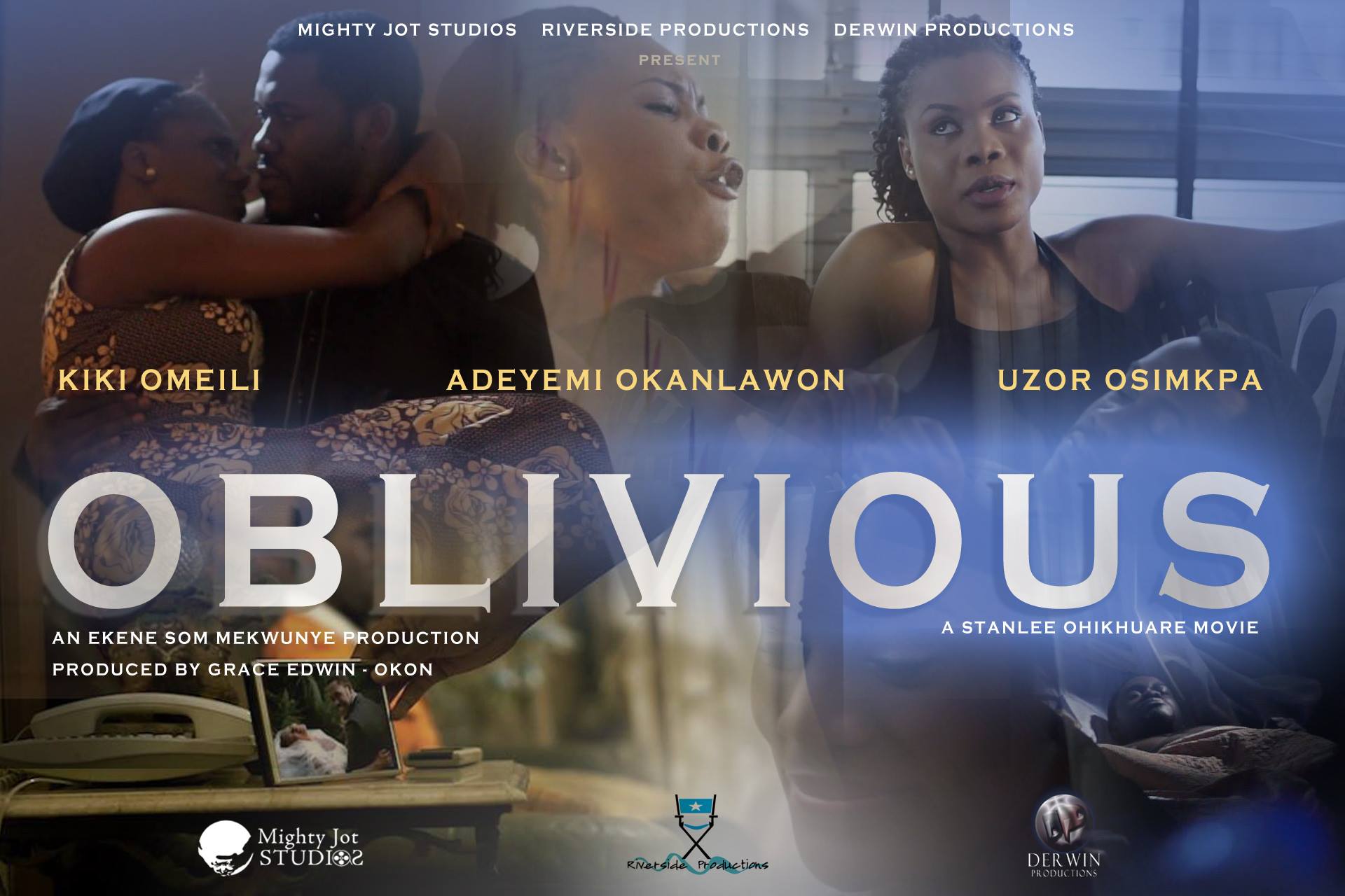 Stanlee Ohikhuare's OBLIVIOUS (web poster) Produced in collaboration with Derwin Productions and Riverside Productions