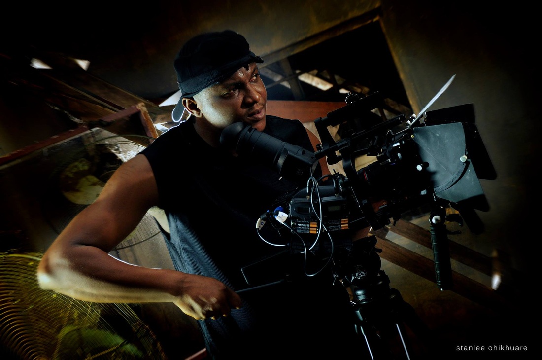 Stanlee Ohikhuare behind the camera on the set of 