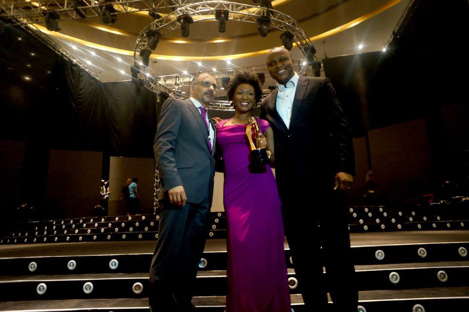 Carl Raccah, Ashionye Raccah and Stanlee Ohikhuare at the 2014 AMVCA