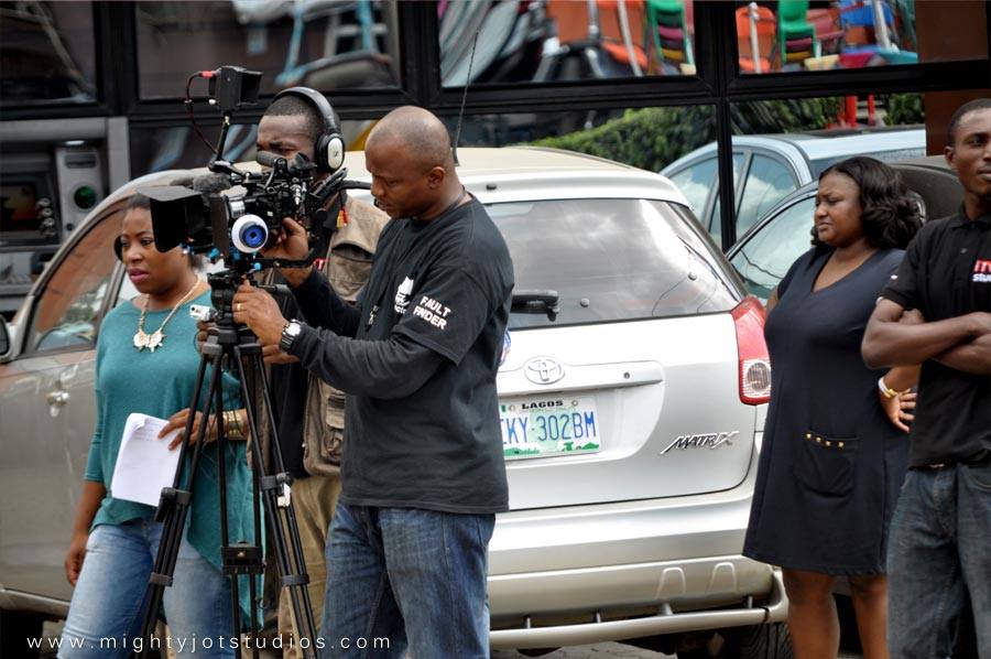 Stanlee Ohikhuare on location shooting a documentary