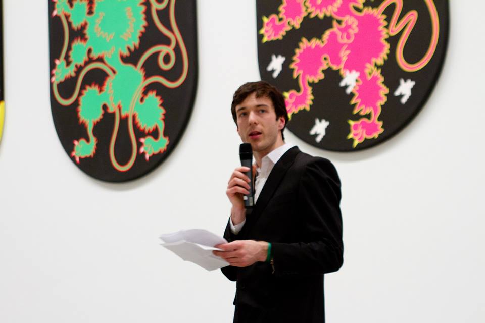 Jordan Tannahill speaking at Art Gallery of Ontario