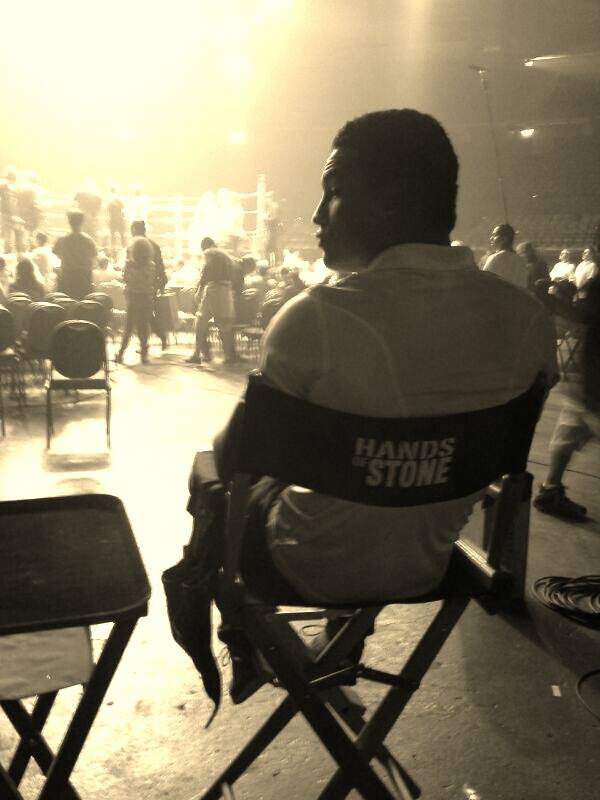 On the set on HANDS OF STONE in Panama CITY, PANAMA. 2015 release, stars Robert Deniro, Edgar Ramirez as World Champion Boxer Roberto Duran, Usher as none other than the dazzling Sugar Ray Leonard, and Israel Duffus as the incomparable Davey Moore.