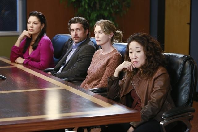 Still of Patrick Dempsey, Sandra Oh, Ellen Pompeo and Sara Ramirez in Grei anatomija (2005)