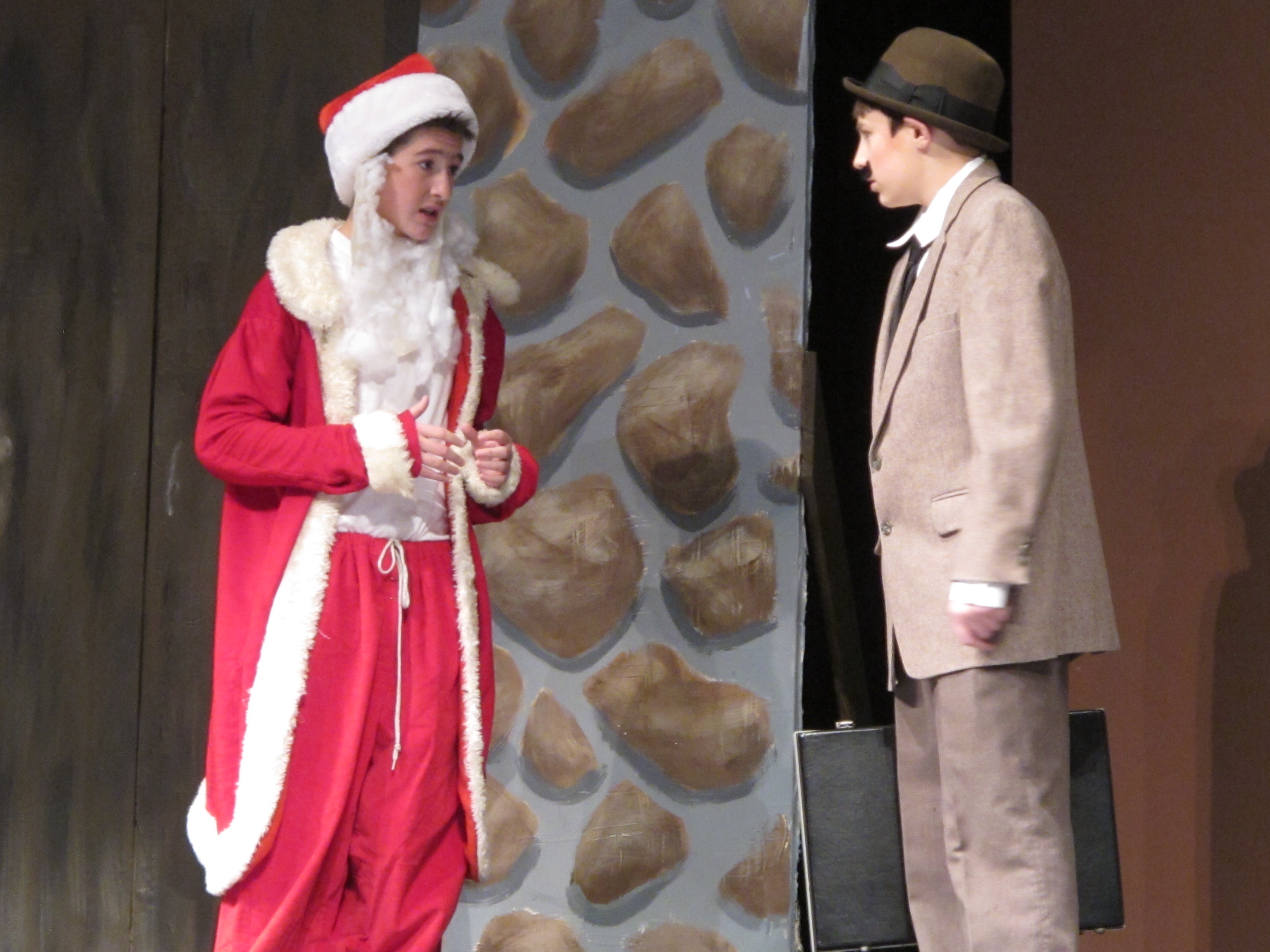 Caleb performing as Scraggly Santa in Yes, Virginia