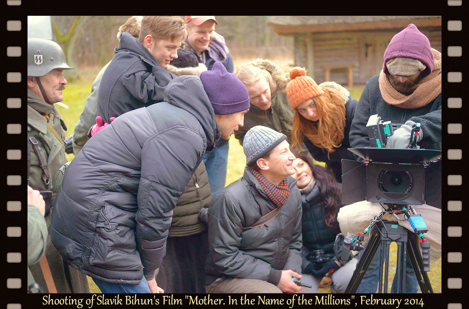 Slavik Bihun (in the middle) with the Crew during the shooting of the film 